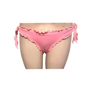 Victorias Secret Ruffle Side Tie Full Bottom Small in Peach